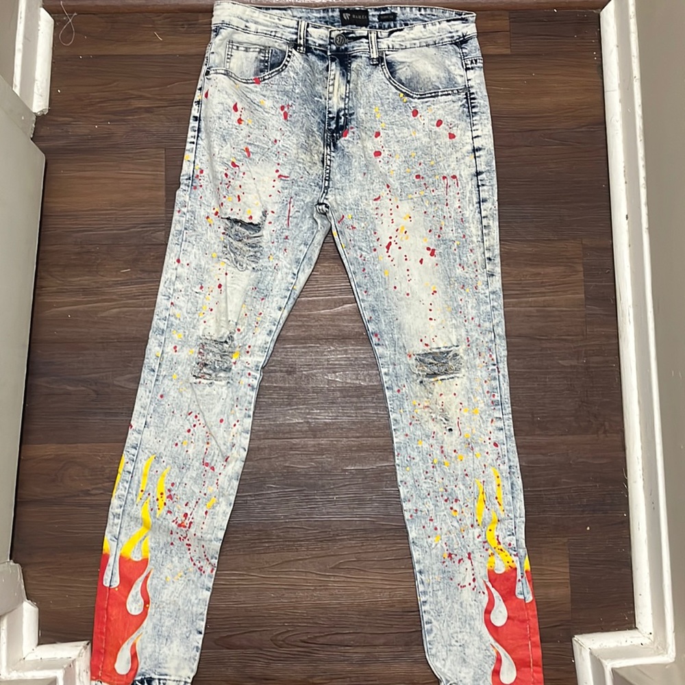 Screen Printed Skinny Jeans 30x32
